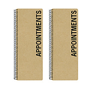 Global Printed Products Daily Appointment Book, 13.5 x 5, Brown Cover, Undated, 2/Pack (GPUSPLS0083)