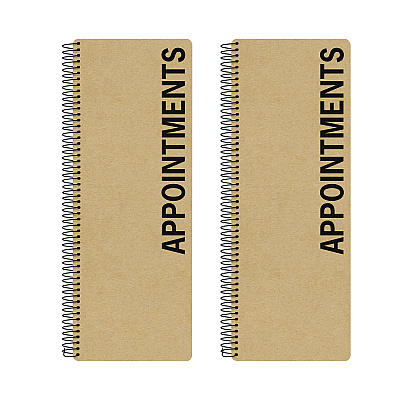 Global Printed Products Daily Appointment Book, 13.5 x 5, Brown Cover, Undated, 2/Pack (GPUSPLS0083)