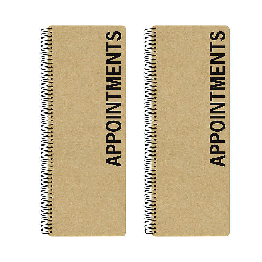 Global Printed Products Daily Appointment Book, 13.5 x 5, Brown Cover, Undated, 2/Pack (GPUSPLS0083)