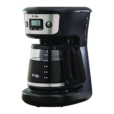 Mr. Coffee 12-Cup Programmable Coffee Maker, Black/Stainless Steel (2176620)