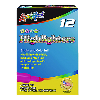 LIQUI-MARK Tank Fluorescent Highlighter, Pink Ink, Chisel Tip, Pink Barrel, Dozen (LQM60622)