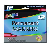 LIQUI-MARK Permanent Marker, Chisel Tip, Black, Dozen (LQM91201)