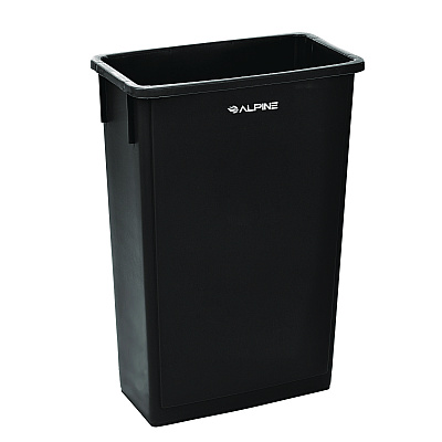 Alpine Slim 23 Gallon Indoor Trash Can, Plastic, Black (ALHALP477BLK)
