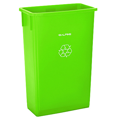 Alpine Slim 23 Gallon Recycling Bin, Plastic, Lime Green (ALHALP477LGRN)
