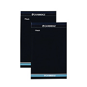 Cambridge Notepad, Wide/Legal Rule, Black Cover, 70 Yellow 5 x 8 Sheets, 2/Pack (MEA59876)