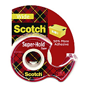 Scotch Super-Hold Wide Invisible Tape, 1.5" x 18 yds, Crystal Clear (MMM198W)