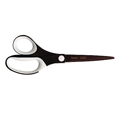 Scotch Ultra Edge Titanium Standard Scissors, 8" Long, Black/White (MMM1468TNSMXESF)