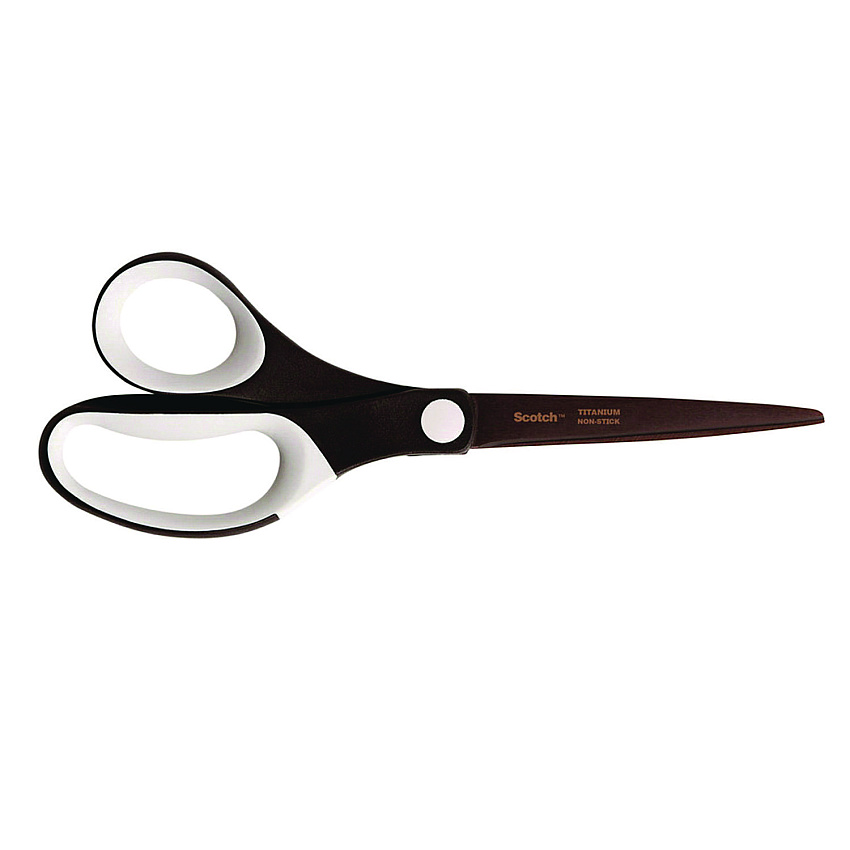 Scotch Ultra Edge Titanium Standard Scissors, 8" Long, Black/White (MMM1468TNSMXESF)