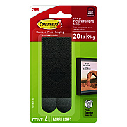 Command Picture Hanging Strips, X-Large, Removable, Holds up to 20 lbs per 4 Strips, Black, 4 Strip Pairs (MMM17217BLKES)