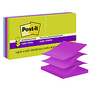 Post-it Pop-up Notes Super Sticky Pop-Up Notes Summer Joy Collection Colors, 3" x 3", Assorted Colors, 90 Sheets/Pad, 6 Pads/Pack (MMMR3306SSJOY)