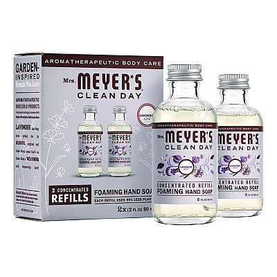 Mrs. Meyer's Clean Day Concentrated Foaming Hand Soap Dispenser Refill, Lavender, 2 oz Bottle, 2/Pack (MTH355611)