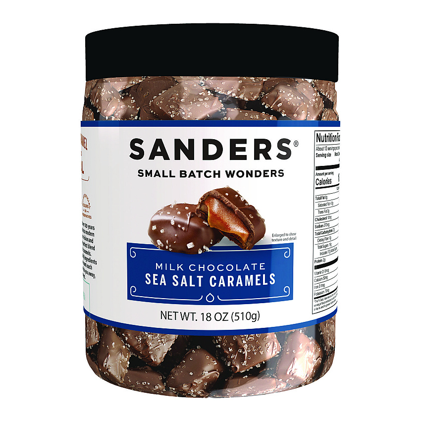Performance Food Group Small Batch Wonders Milk Chocolate Sea Salt Caramels, 18 oz Tub (NDEMRY30986)
