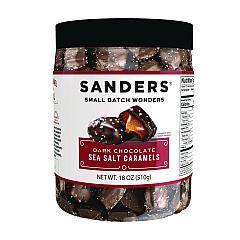 Performance Food Group Small Batch Wonders Dark Chocolate Sea Salt Caramels, 18 oz Tub (NDEMRY30987)