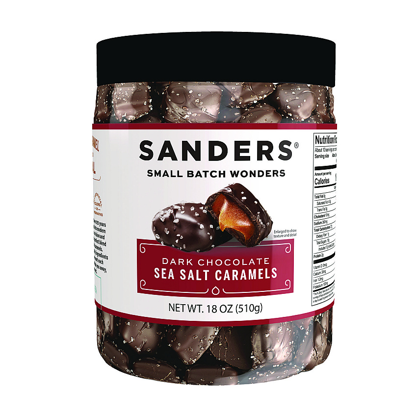 Performance Food Group Small Batch Wonders Dark Chocolate Sea Salt Caramels, 18 oz Tub (NDEMRY30987)
