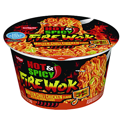 Nissin Hot and Spicy Fire Wok Molten Chili Chicken, 4.37 oz Bowl, 6/Carton (NSFNIS19503)