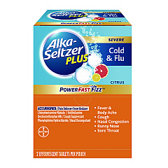 Alka-Seltzer Plus PowerFast Fizz Sever Cold and Flu Effervescent Tablet, 2 Tablets/Pouch, 25 Pouches/Box (PFY97318)