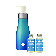 Method Refill + Reuse Foaming Hand Soap Refill Kit, Sea Minerals, (2) 1 oz Refill Bottles, 10 oz Dispenser Bottle (MTH356001)