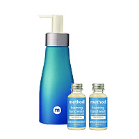 Method Refill + Reuse Foaming Hand Soap Refill Kit, Sea Minerals, (2) 1 oz Refill Bottles, 10 oz Dispenser Bottle (MTH356001)