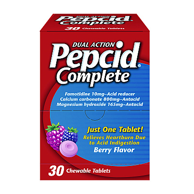 Pepcid Complete Dual-Action Antacid, Berry Flavor, 30/Box (PCD64228)