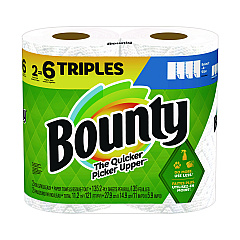 Bounty Select-a-Size Kitchen Roll Paper Towels, 2-Ply, 11 x 5.9, White, 135 Sheets/Roll, 2 Rolls/Pack (PGC06133)