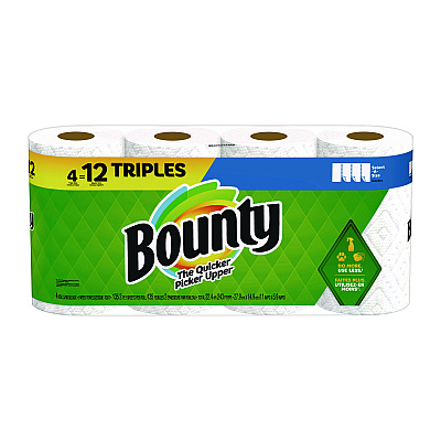 Bounty Select-a-Size Kitchen Roll Paper Towels, 2-Ply, 11 x 5.9, White, 135 Sheets/Roll, 4 Rolls/Pack (PGC06134)