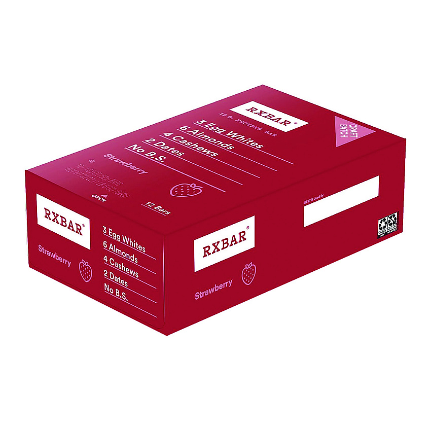 RXBAR Gluten-Free Strawberry Protein Bar, 1.83 oz Bar, 12/Box (RXBKEE00580)