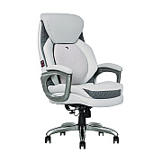 Sharper Image Ergonomic Bonded Leather Swivel Executive Massage Chair, Supports Up to 275 lbs, 20" to 23" Seat Height, Off-White (SBI60098WHT)