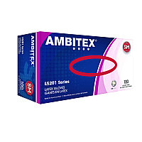 AMBITEX L5201 Series Powder-Free Latex Gloves, Ivory, Small, 100 Gloves/Box, 10 Boxes/Carton (TXILSM5201CT)