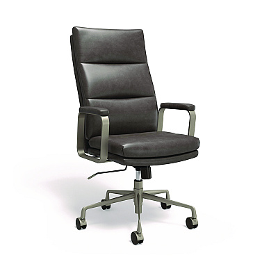 Union & Scale Industria 3-40C Ergonomic Bonded Leather Swivel Manager Chair, Supports Up to 275 lbs, 18.31" to 21.85" Seat Height, Gray (UOSUN61463CC)