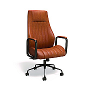 Union & Scale Industria 3-50L Ergonomic Bonded Leather Swivel Manager Chair, Supports Up to 275 lbs, 16.81" to 20.55" Seat Height, Brown (UOSUN61642CC)