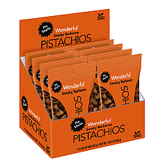 Wonderful No Shells Smoky Barbecue Pistachios, 2.25 oz Pack, 8/Box (WPSPAR70031)