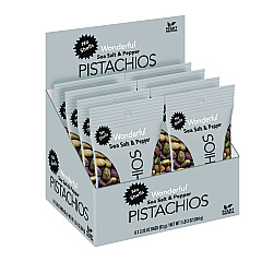 Wonderful No Shells Sea Salt and Pepper Pistachios, 2.25 oz Pack, 8/Box (WPSPAR70144)