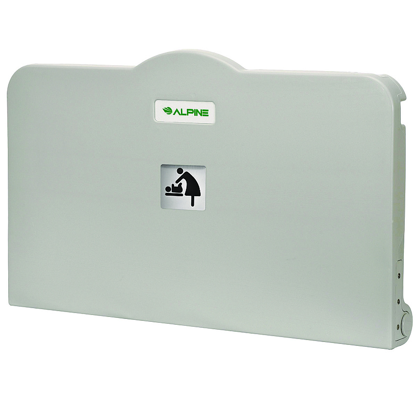 Alpine Compact Horizontal Baby Changing Station, 32 x 18, White (ALHALP411E)