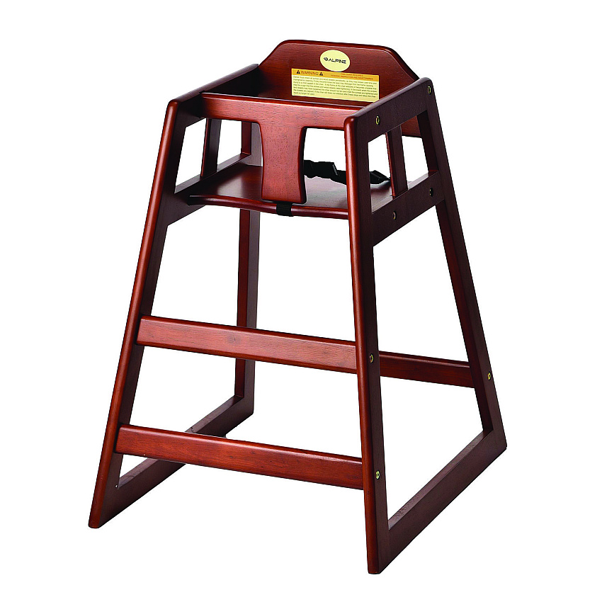 Alpine Wooden Stackable High Chair, Supports Up to 50 lb, 29.02" h, Mahogany (ALHALP41201MA)