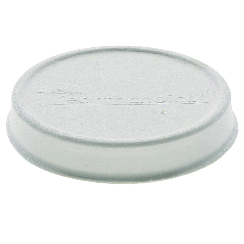 Pactiv Evergreen EarthChoice PFAS-Free Compostable Soup Cup Lid, For 8-16 oz Soup Cups, 4" Diameter, White, Sugarcane, 500/Carton (PCTLMC81216ECBB)