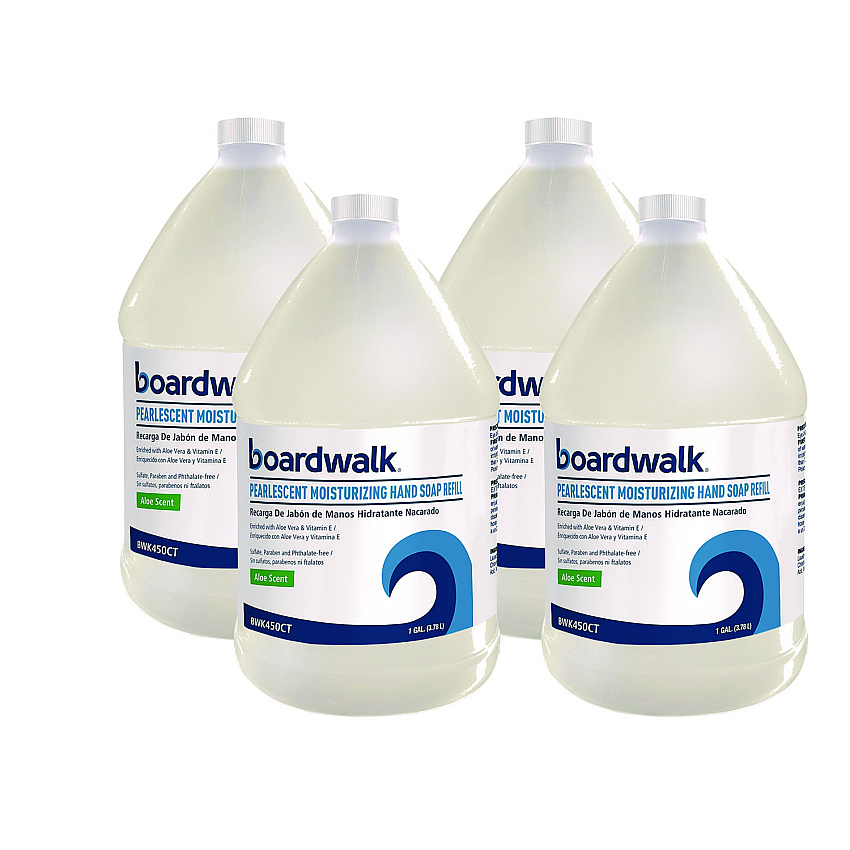 Boardwalk Pearlescent Moisturizing Liquid Hand Soap Refill, Aloe Scent, 1 gal, 4/Carton (BWK450CT)