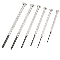 Great Neck Precision Screwdriver Set, Six-Piece, Phillips/Slotted, Assorted Lengths, Polished Steel Handles (GNSGP6C)