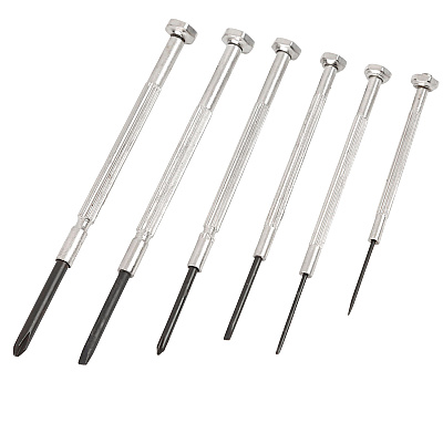 Great Neck Precision Screwdriver Set, Six-Piece, Phillips/Slotted, Assorted Lengths, Polished Steel Handles (GNSGP6C)