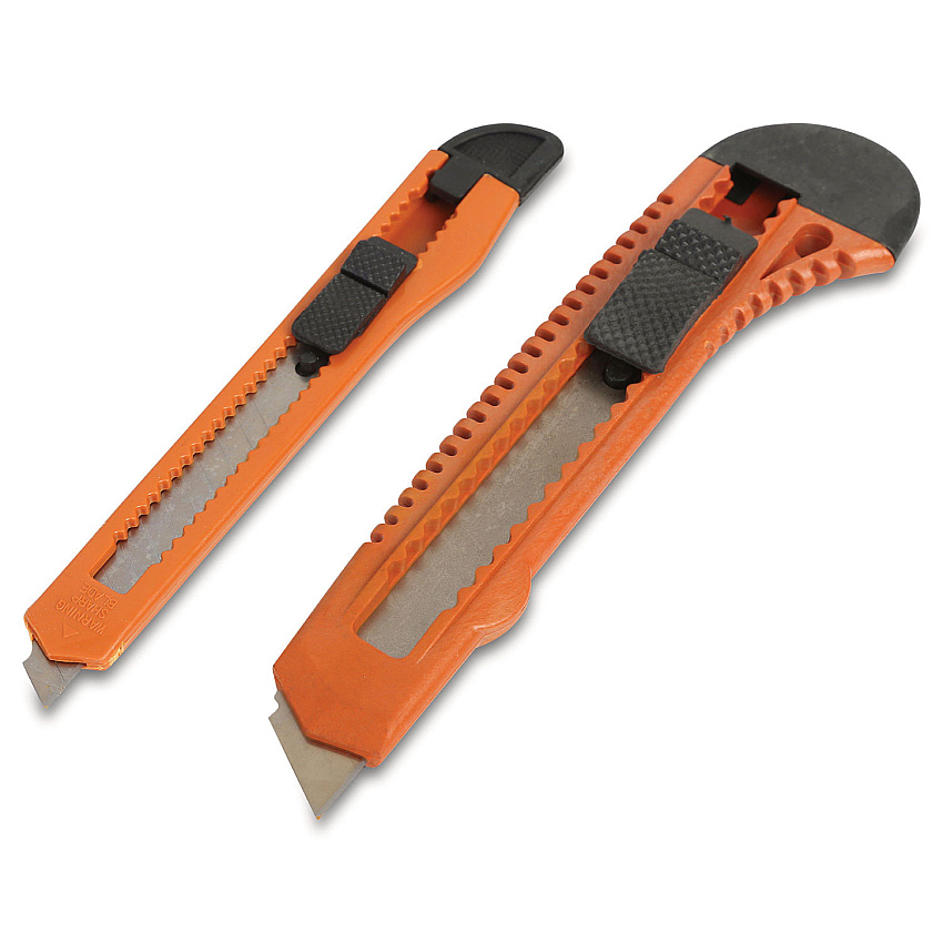 Great Neck Snap-Off Utility Knife Set, 9 mm Knife, 18 mm Knife, Orange/Black (GNS2SBK)