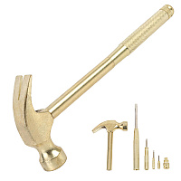 Great Neck 5-in-1 Carpenter's Hammer with Nesting Handle Containing Four Screwdrivers, 6.5" Long Gold Handle (GNS19006)