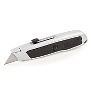 Sheffield Retractable Utility Knife, 1.25" Blade, 3.5" Plastic Handle, Black/Gray (GNS12243)