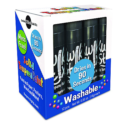 TPG Creations Kwik Stix Single Color Pack, 0.7" x 3.5", Black, 12/Pack, 12 Packs/Carton (TPG6001012)