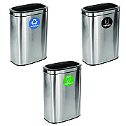 Alpine 10.5 Gallon Recycle, Trash and Compost Combo Station, Brushed Stainless Steel (ALH47040LRTCO)
