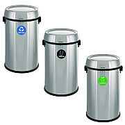 Alpine 17 Gallon Stainless Steel Indoor Recycling, Trash and Compost Bins with Swivel Lid (ALH47065L1RTCO)
