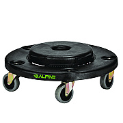 Alpine Round 32-Gallon Trash Can Dolly, 500 lb Capacity, 6.1 x 18 x 18, Black (ALH47132DOLLY)