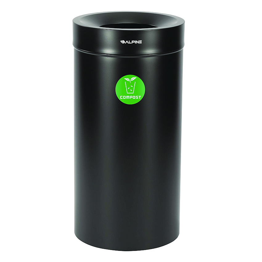 Alpine 27 Gallon Black Stainless Steel Compost Can (ALH47527BLKCO)