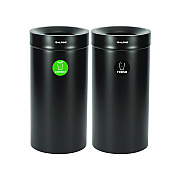 Alpine 27 Gallon Black Stainless Steel Compost Bin and Trash Can (ALH47527BLKCOT)
