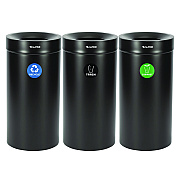 Alpine 27 Gallon Black Stainless Steel Compost Bin, Recycling Can and Trash Receptacle (ALH47527BLKRTCO)