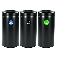 Alpine 27 Gallon Black Stainless Steel Compost Bin, Recycling Can and Trash Receptacle (ALH47527BLKRTCO)