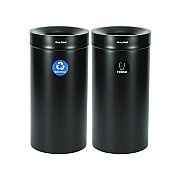 Alpine 27 Gallon Black Stainless Steel Recycling Can and Trash Receptacle (ALH47527BLKRT)
